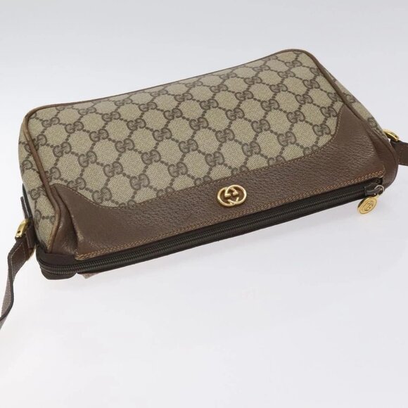 GUCCI GG Supreme Shoulder Bag PVC Beige Gold - Picture 6 of 16